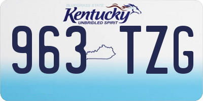 KY license plate 963TZG