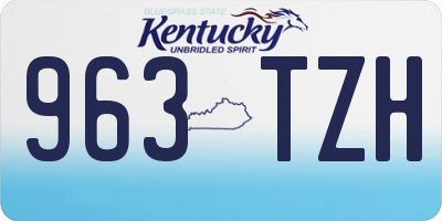 KY license plate 963TZH