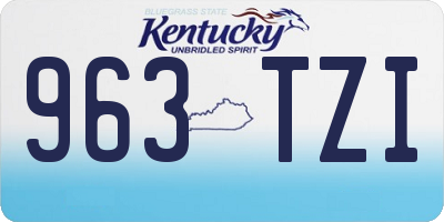 KY license plate 963TZI