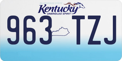 KY license plate 963TZJ