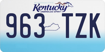 KY license plate 963TZK