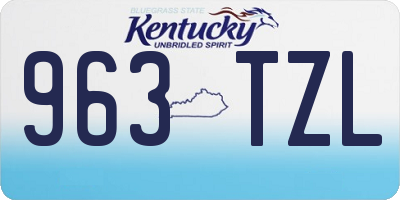 KY license plate 963TZL