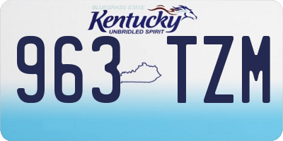 KY license plate 963TZM