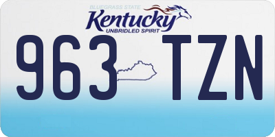 KY license plate 963TZN