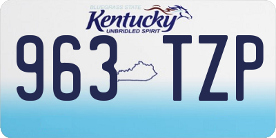 KY license plate 963TZP
