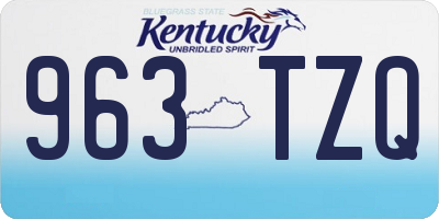 KY license plate 963TZQ