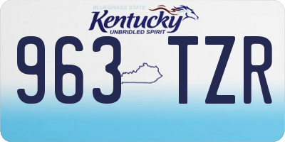KY license plate 963TZR