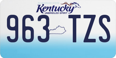 KY license plate 963TZS