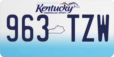 KY license plate 963TZW