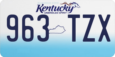 KY license plate 963TZX
