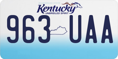 KY license plate 963UAA