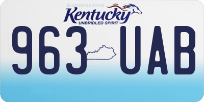 KY license plate 963UAB