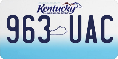 KY license plate 963UAC