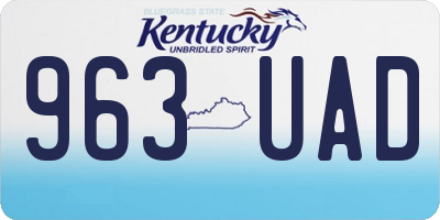 KY license plate 963UAD