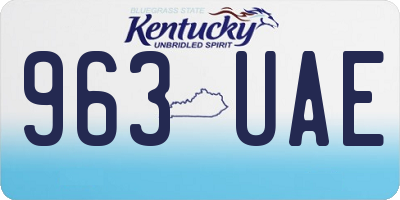 KY license plate 963UAE