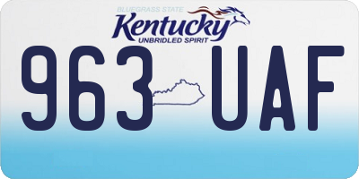 KY license plate 963UAF