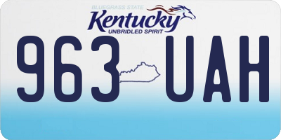 KY license plate 963UAH