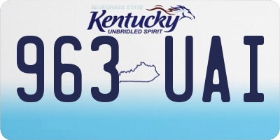 KY license plate 963UAI