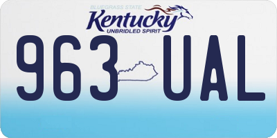 KY license plate 963UAL