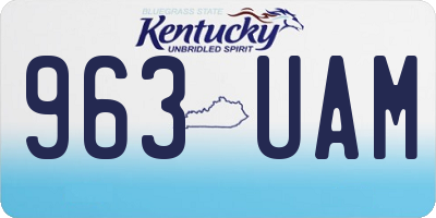 KY license plate 963UAM