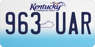 KY license plate 963UAR