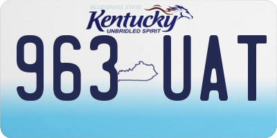 KY license plate 963UAT