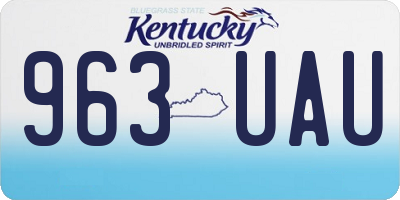 KY license plate 963UAU