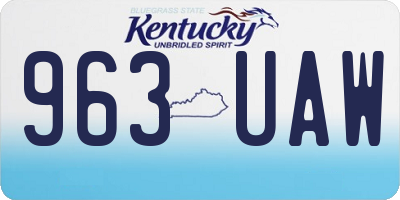 KY license plate 963UAW