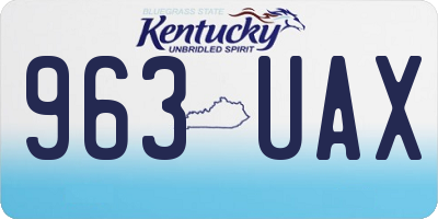 KY license plate 963UAX