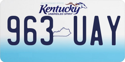 KY license plate 963UAY