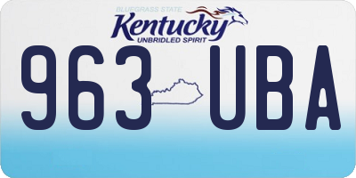 KY license plate 963UBA