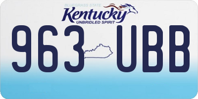 KY license plate 963UBB