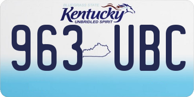 KY license plate 963UBC
