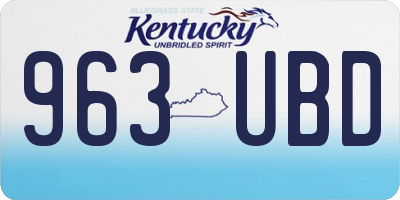 KY license plate 963UBD