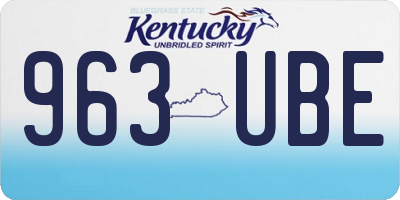 KY license plate 963UBE