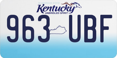 KY license plate 963UBF