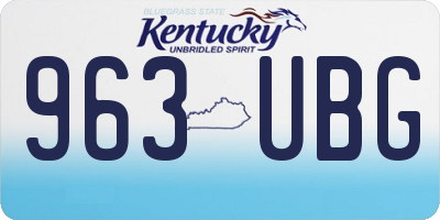 KY license plate 963UBG