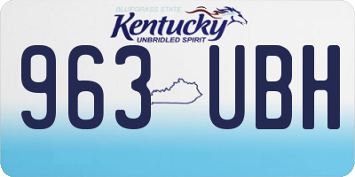 KY license plate 963UBH