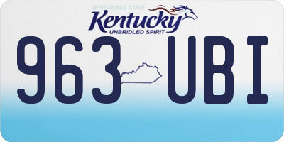 KY license plate 963UBI