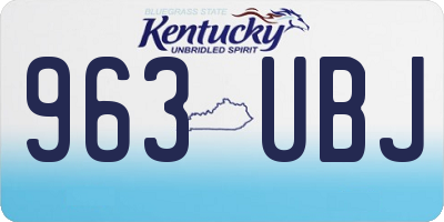 KY license plate 963UBJ