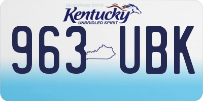 KY license plate 963UBK
