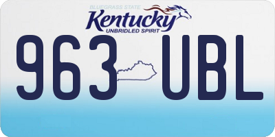 KY license plate 963UBL