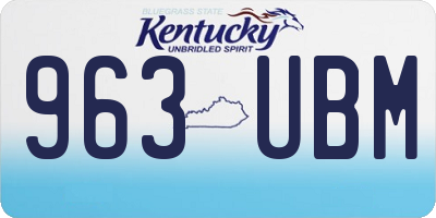 KY license plate 963UBM