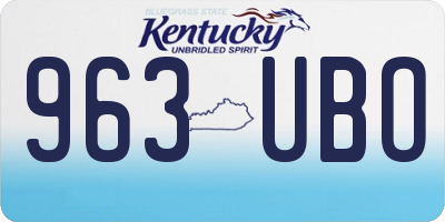 KY license plate 963UBO