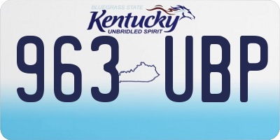 KY license plate 963UBP