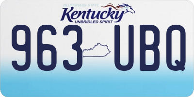 KY license plate 963UBQ