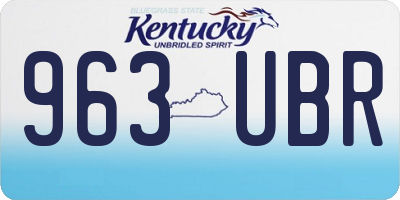 KY license plate 963UBR