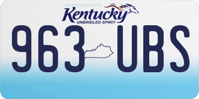 KY license plate 963UBS