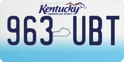 KY license plate 963UBT