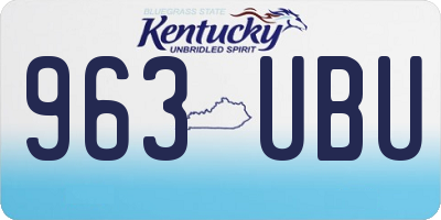 KY license plate 963UBU